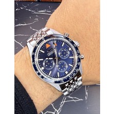 Slazenger Erkek Kol Saati – Koyu Mavi Kadran – Paslanmaz Çelik Kasa – Çelik Kordon – Kronograf