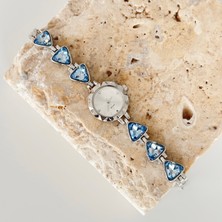 Vesce Atelier Lagoa Saat Gümüş Mavi Taşlı