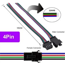 Powerr Led Aydınlatma Rgb Şerit LED Bağlantı Soketli Kablo Takım 4 Pin 10 Adet