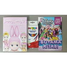 Ada Çanta Kırtasiye 2 Adet Stickerli Boyama Kitabı ve 12'li Kuru Boya Kalemi (Sonny Angel/ Prensesler ) AD600449