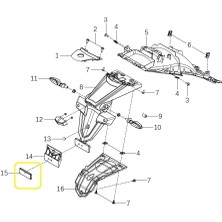Qj ATR125 Arka Çamurluk Reflektörü