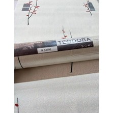 Teodora Beyaz Üzeri Kırmızı Çiçek Desen Ucuz Duvar Kağıdı 53750