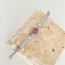 Vesce Atelier Rive Gümüş Saat Bordo