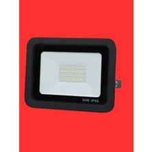 Powerr Led Aydınlatma 30 Watt Siyah Slim Kasa Kırmızı Işık IP65 LED Projektör