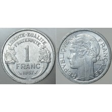 Banknoting Fransa 1 Frank 1957 Çilaltı.