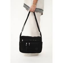 Sanmorris Unisex Krinkıl Kumaş Suya Dayanıklı Omuz Sırt Çantası 7 Fermuarlı , Termos Cebi, Ayarlanabilir Askı