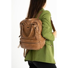 571 Collections Çanta Suni Deri Orta Boy Kadın Sırt Çantası – Çok Cepli, Hafif & Günlük Kullanım