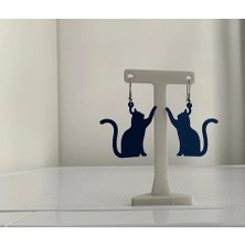 ADA 3D Neşeli Sallanan Kedi Küpe Çifti - Oyunbaz Şans Temalı Sevimli Aksesuar