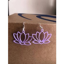 ADA 3D Lila Lotus Çiçeği Küpe Çifti - Saflık Zarafet Meditasyon Temalı Zen Aksesuar
