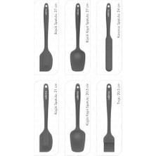 Storemax Valletta Drongo Dayanıklı Yanmaz Yapışmaz Silikon Spatula Seti 6 Parça Gri