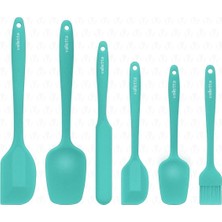 Storemax Valletta Drongo Dayanıklı Yanmaz Yapışmaz Silikon Spatula Seti 6 Parça Turkuaz