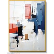 Tablonhazır Dikey Çerçeveli Cam Soyut 0042 1 Modern Ev Dekoru Duvar Sanatı Ev Ofis Tablosu