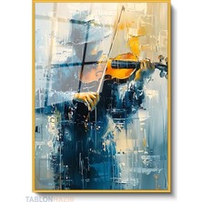 Tablonhazır Dikey Çerçeveli Cam Soyutkemancı Modern Ev Dekoru Duvar Sanatı Ev Ofis Tablosu