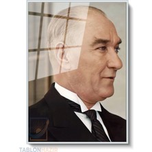 Tablonhazır Dikey Çerçeveli Cam Atatürk 25 Modern Ev Dekoru Duvar Sanatı Ev Ofis Tablosu