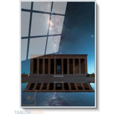 Tablonhazır Dikey Çerçeveli Cam Anitkabir Modern Ev Dekoru Duvar Sanatı Ev Ofis Tablosu