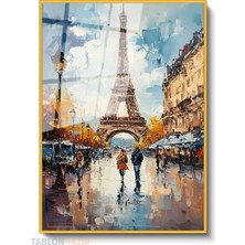 Tablonhazır Dikey Çerçeveli Cam Paris Gorseli Modern Ev Dekoru Duvar Sanatı Ev Ofis Tablosu