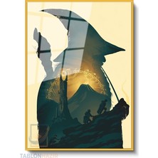 Tablonhazır Dikey Çerçeveli Cam Lotr Gandalf Modern Ev Dekoru Duvar Sanatı Ev Ofis Tablosu