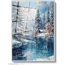 Tablonhazır Dikey Çerçeveli Cam Buzlu Gol Modern Ev Dekoru Duvar Sanatı Ev Ofis Tablosu