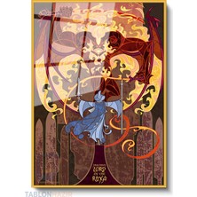 Tablonhazır Dikey Çerçeveli Cam Lotr Balrog Modern Ev Dekoru Duvar Sanatı Ev Ofis Tablosu