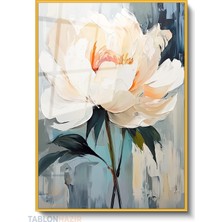 Tablonhazır Dikey Çerçeveli Cam Modern Çicek Modern Ev Dekoru Duvar Sanatı Ev Ofis Tablosu