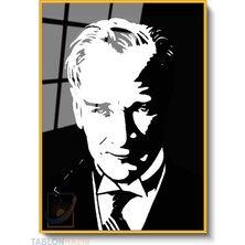 Tablonhazır Dikey Çerçeveli Cam Cam Ata 003 Modern Ev Dekoru Duvar Sanatı Ev Ofis Tablosu