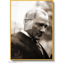 Tablonhazır Dikey Çerçeveli Cam Cam Ata 011 Modern Ev Dekoru Duvar Sanatı Ev Ofis Tablosu