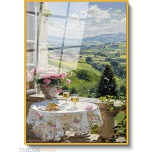 Tablonhazır Dikey Çerçeveli Cam Buyuleyıcı Manzara Modern Ev Dekoru Duvar Sanatı Ev Ofis Tablosu