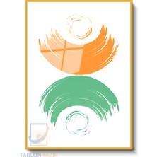 Tablonhazır Dikey Çerçeveli Cam Soyut 0032 Modern Ev Dekoru Duvar Sanatı Ev Ofis Tablosu