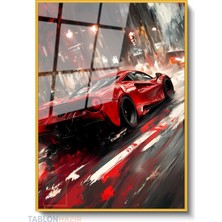 Tablonhazır Dikey Çerçeveli Cam Kırmızıaraba Modern Ev Dekoru Duvar Sanatı Ev Ofis Tablosu