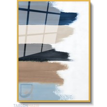 Tablonhazır Dikey Çerçeveli Cam Soyut 0028 Modern Ev Dekoru Duvar Sanatı Ev Ofis Tablosu