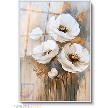 Tablonhazır Dikey Çerçeveli Cam Klasik Cicek Modern Ev Dekoru Duvar Sanatı Ev Ofis Tablosu