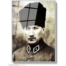 Tablonhazır Dikey Çerçeveli Cam Cam Ata 027 Modern Ev Dekoru Duvar Sanatı Ev Ofis Tablosu