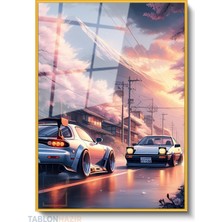 Tablonhazır Dikey Çerçeveli Cam Japansupra Modern Ev Dekoru Duvar Sanatı Ev Ofis Tablosu