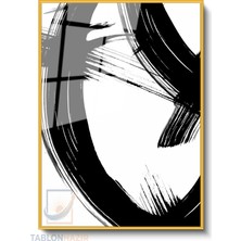 Tablonhazır Dikey Çerçeveli Cam Soyut 0021 Modern Ev Dekoru Duvar Sanatı Ev Ofis Tablosu