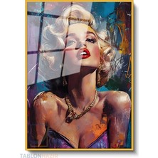 Tablonhazır Dikey Çerçeveli Cam MARILIYN12 Modern Ev Dekoru Duvar Sanatı Ev Ofis Tablosu