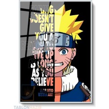 Tablonhazır Dikey Çerçeveli Cam Naruto1 Modern Ev Dekoru Duvar Sanatı Ev Ofis Tablosu