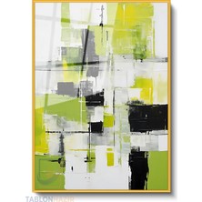 Tablonhazır Dikey Çerçeveli Cam Soyut 0007 Modern Ev Dekoru Duvar Sanatı Ev Ofis Tablosu