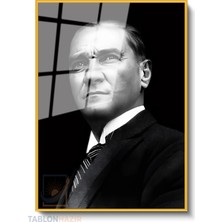 Tablonhazır Dikey Çerçeveli Cam Cam Ata 030 Modern Ev Dekoru Duvar Sanatı Ev Ofis Tablosu