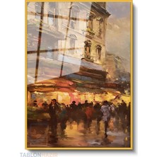 Tablonhazır Dikey Çerçeveli Cam Soyut Sokak Modern Ev Dekoru Duvar Sanatı Ev Ofis Tablosu