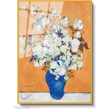 Tablonhazır Dikey Çerçeveli Cam Vangogh 5 Modern Ev Dekoru Duvar Sanatı Ev Ofis Tablosu