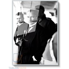 Tablonhazır Dikey Çerçeveli Cam Cam Ata 021 Modern Ev Dekoru Duvar Sanatı Ev Ofis Tablosu