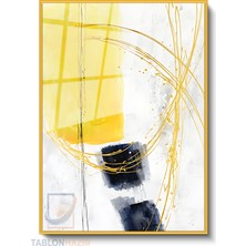 Tablonhazır Dikey Çerçeveli Cam Soyut 0005 Modern Ev Dekoru Duvar Sanatı Ev Ofis Tablosu