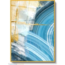 Tablonhazır Dikey Çerçeveli Cam Soyut 0038 3 Modern Ev Dekoru Duvar Sanatı Ev Ofis Tablosu