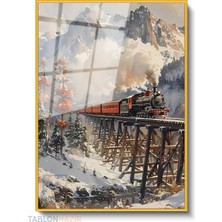 Tablonhazır Dikey Çerçeveli Cam Gezitreni Modern Ev Dekoru Duvar Sanatı Ev Ofis Tablosu