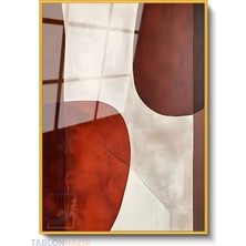 Tablonhazır Dikey Çerçeveli Cam Soyut 0001 Modern Ev Dekoru Duvar Sanatı Ev Ofis Tablosu