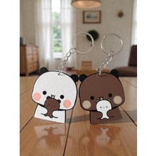 ADA 3D Çiftlere Özel Sevimli Dudu ve Bubu Anahtarlık Seti Sevgiliye Hediye Çanta Aksesuarı Ayıcık