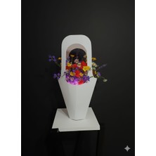 Orbak Kağıtçılık Buket ve Saksı Çiçek Taşıma Için Beyaz Lüks Kağıt Çanta | 1 Adet