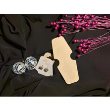 Orbak Kağıtçılık 100 Adet Beyaz - Gri Takı Kartı 12,2×5,3 cm | Küpe Kolye Bileklik Sunum & Sergi Kartı