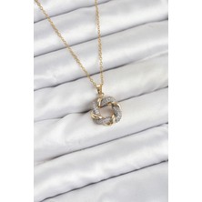 Stillove 316L Çelik Zincir Gold Renk Zirkon Taşlı Sarmal Model Kadın Kolye