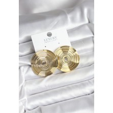 Stillove Pirinç Gold Renk Circle Model Kadın Küpe